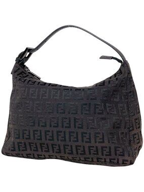 Fendi Handbag Zucchino Pattern Canvas Brown